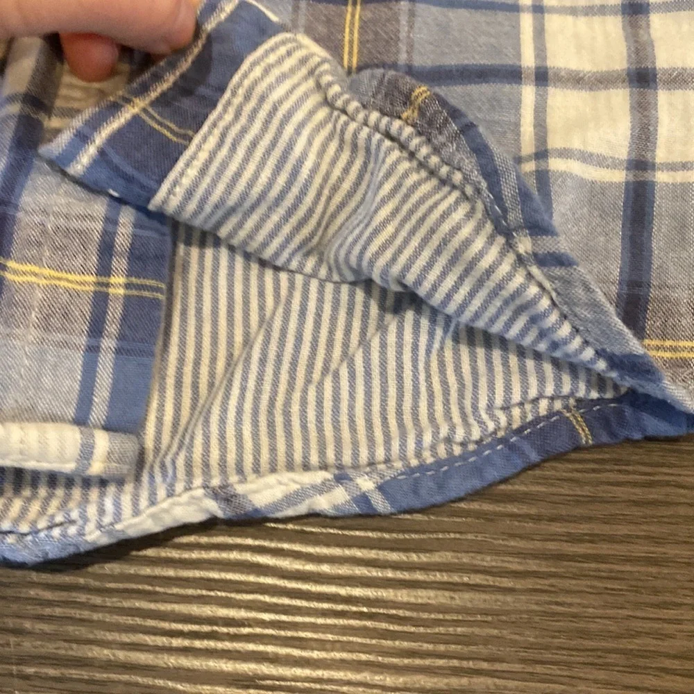 Osh Kosh button down long sleeve flannel. Size 2T. Blue/white plaid.